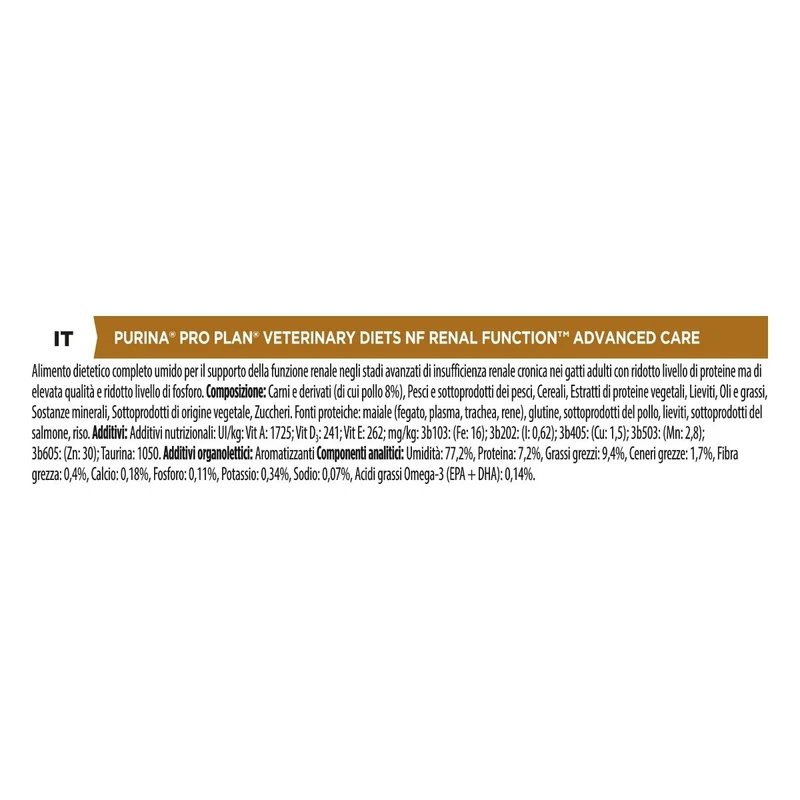 Purina Pro Plan NF Renal Function Gatto Pollo 10x85 g