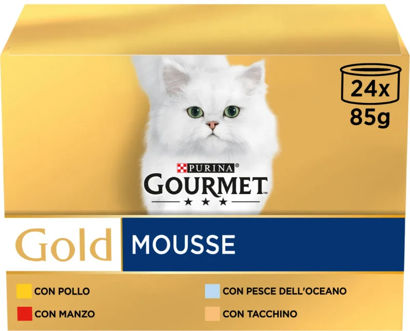 24x85g Gourmet Gold Mousse - Cibo Umido per Gatti