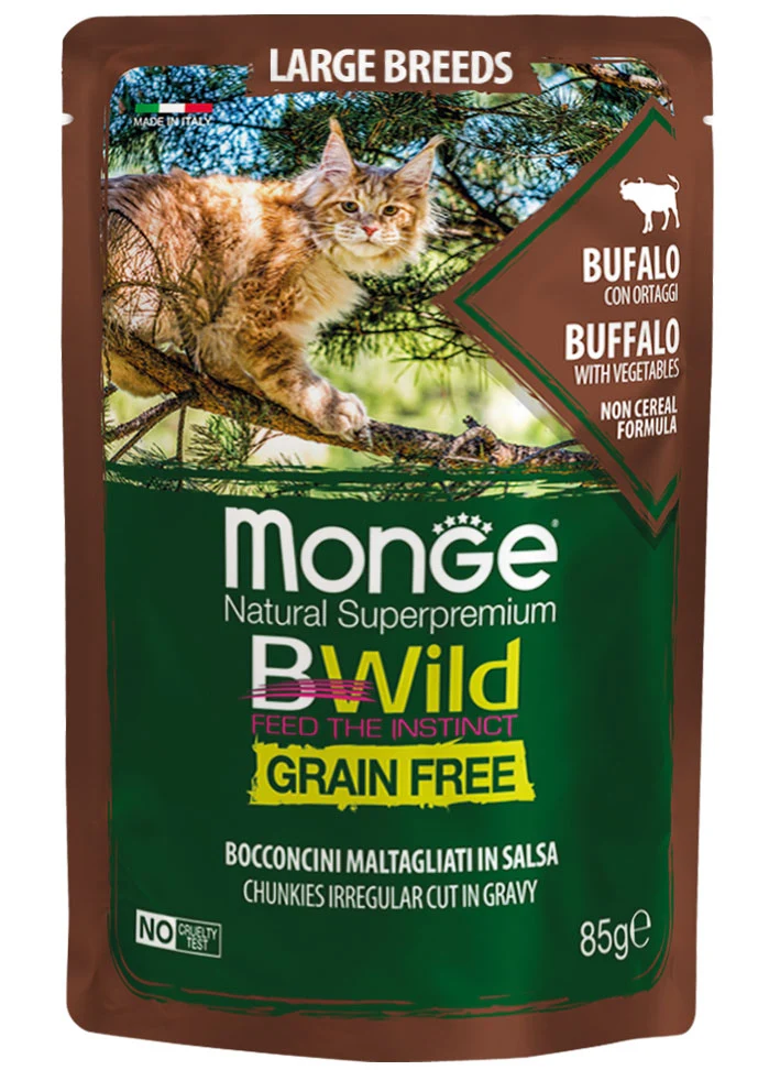Monge BWild Grain Free Bufalo con Ortaggi 85g - Umido Gatto Adulto