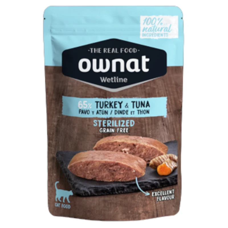 OWNAT Wetline Gatto Sterilised Grain Free Tacchino e Tonno 12x85gr