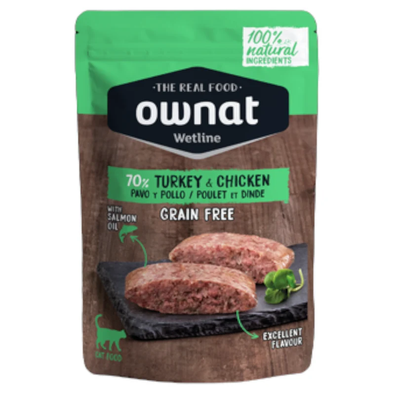 OWNAT Wetline Gatto Grain Free Tacchino e Pollo 12x85gr