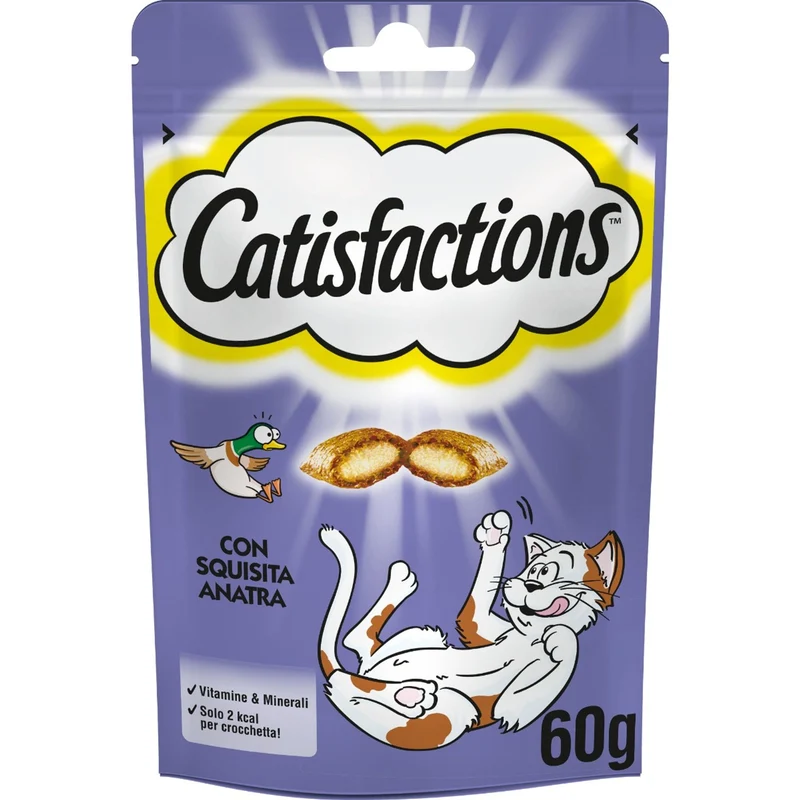 4x60g Catisfactions con Pollo Formaggio Anatra Tacchino - Gatto