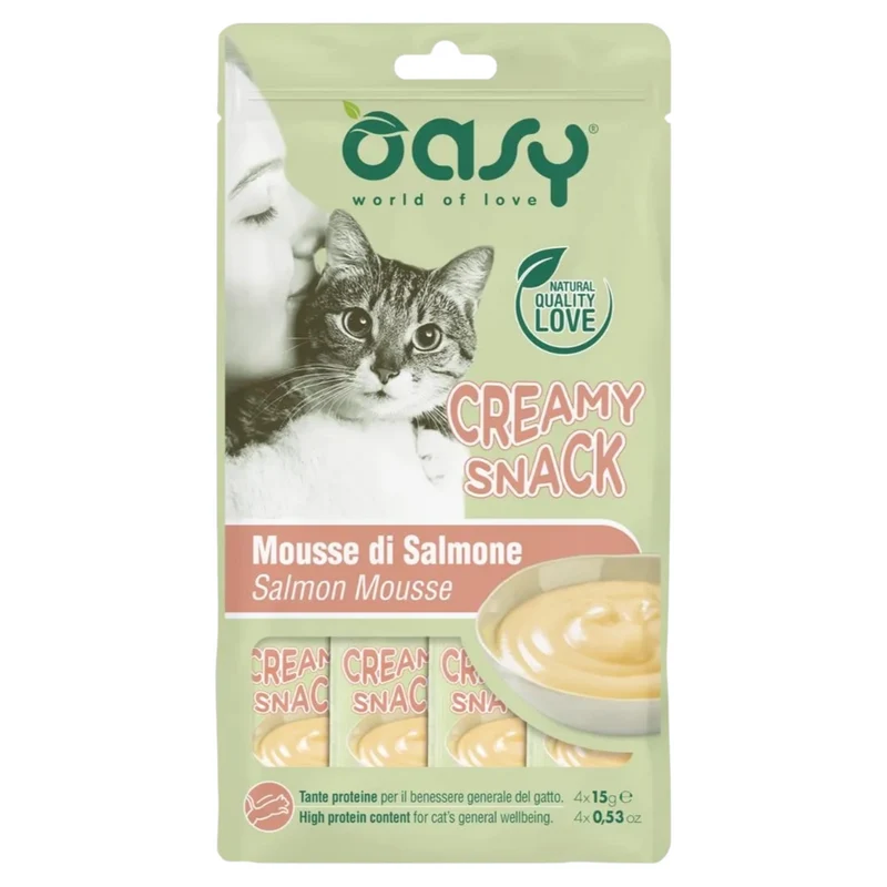 OASY Snack Gatto Creamy Mousse di Salmone 4X15gr