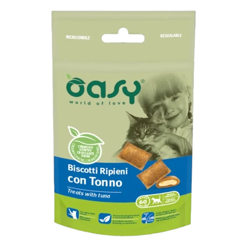 OASY Gatto Snack Crunchy con Tonno 60Gr