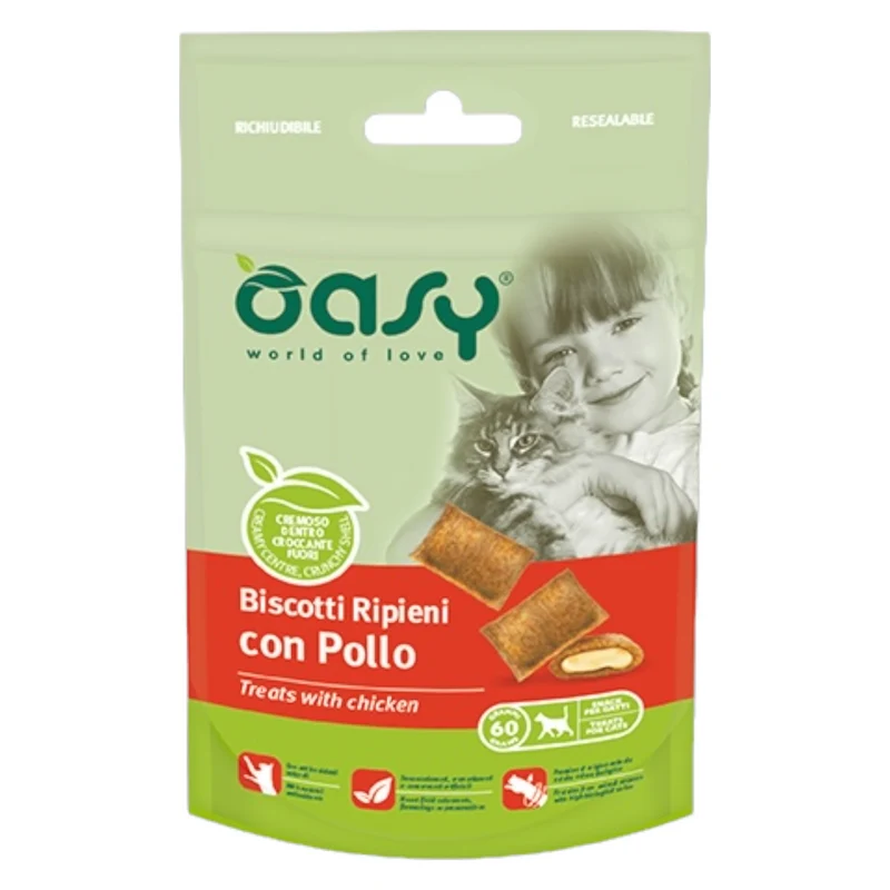 OASY Gatto Snack Crunchy con Pollo 60Gr
