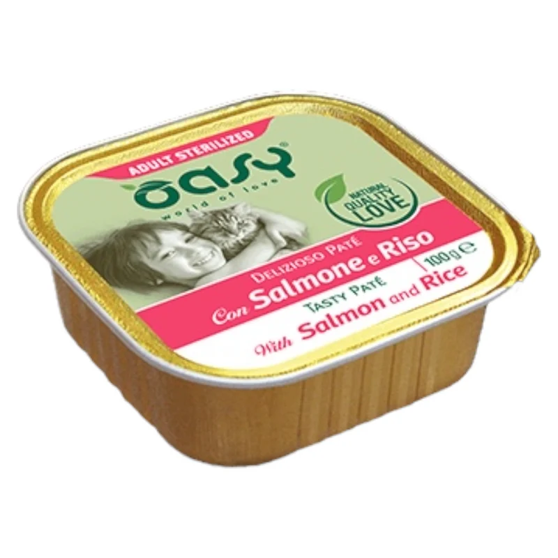 OASY Gatto Sterilised Patè di Salmone e Riso 100Gr