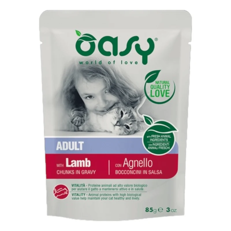 OASY Cat Adult Bocconicini in Salsa all'Agnello 85Gr