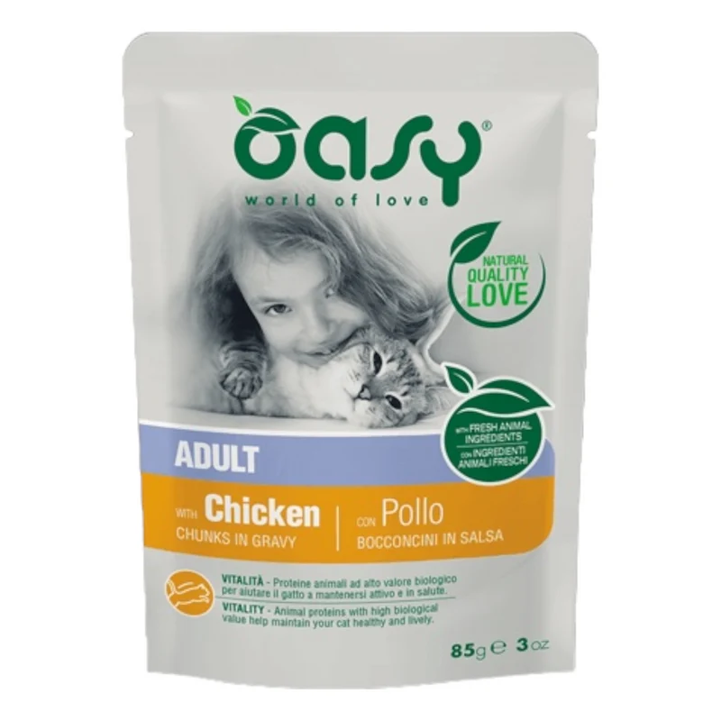OASY Gatto Adult Bocconcini in Salsa al Pollo 85gr