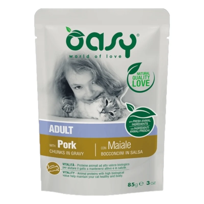 OASY Gatto Adult Bocconcini in Salsa al Maiale 85gr