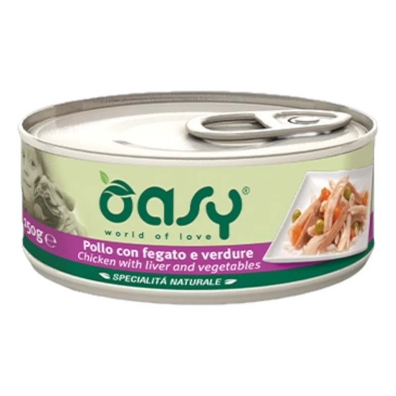OASY Cane Pollo con Fegato e Verdure al Naturale 24x150gr