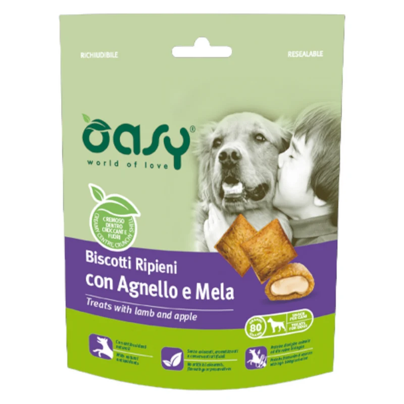OASY Cane Biscotti Ripieni con Agnello e Mela 80Gr