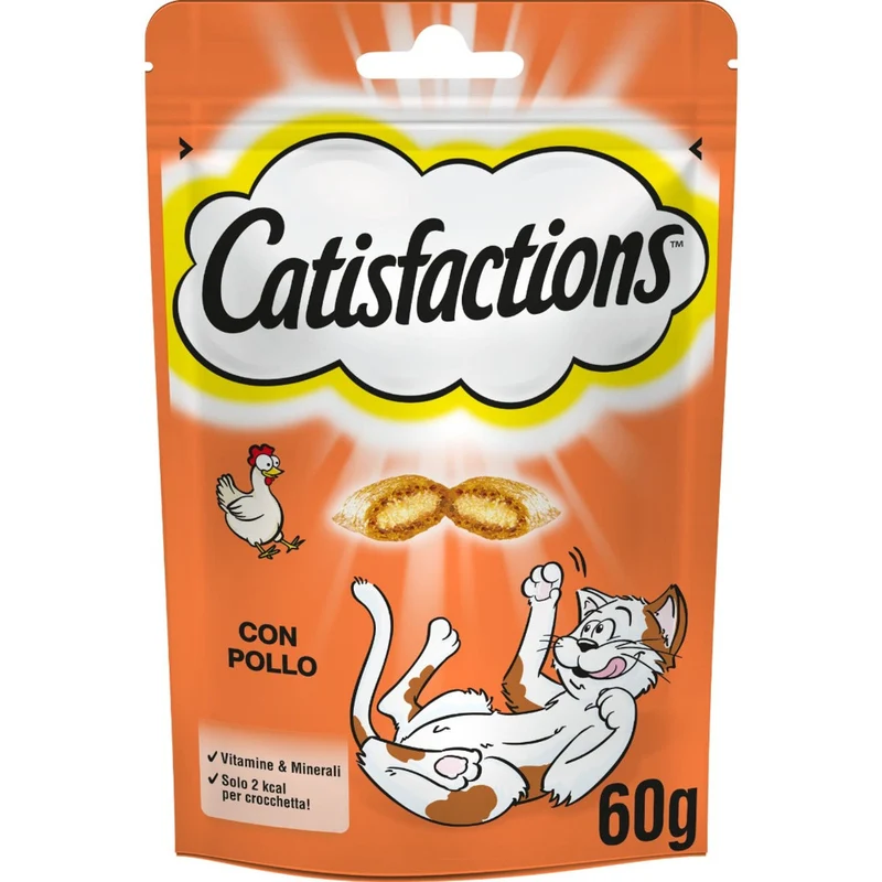 3x60g Catisfactions con Pollo - Snack per Gatti