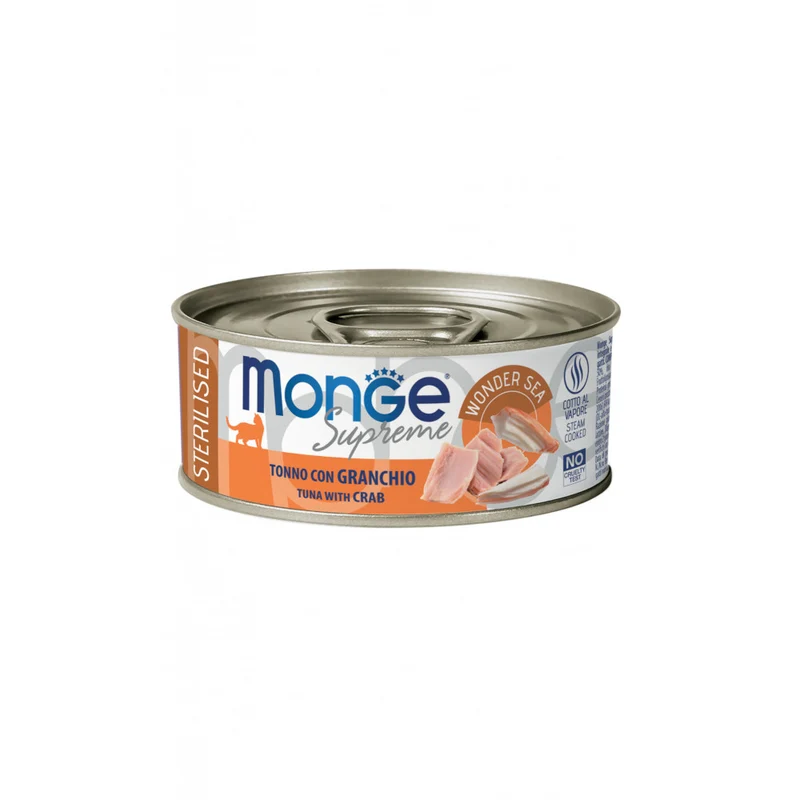 Monge Supreme Sterilised - Tonno con Granchio 80g Lattina