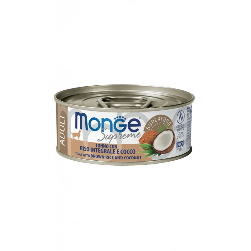 Monge Supreme Kitten - Tonno con Riso Integrale e Cocco 80g Lattina
