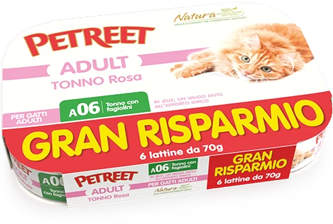 Petreet Natura Tonno Rosa con Fagiolini 6x70gr