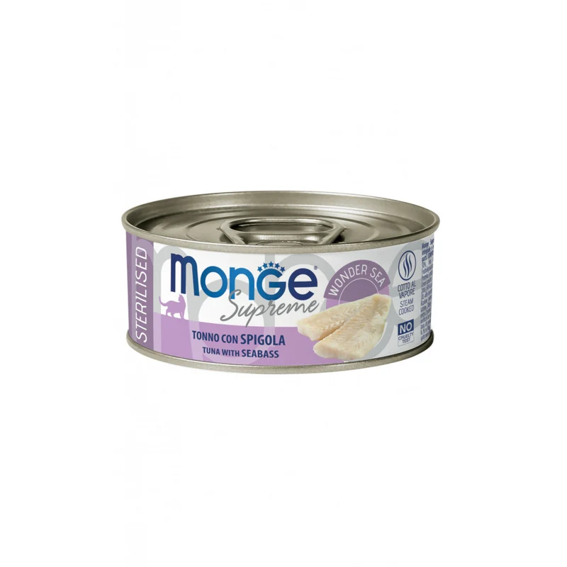 Monge Supreme Sterilised - Tonno con Spigola 80g Lattina
