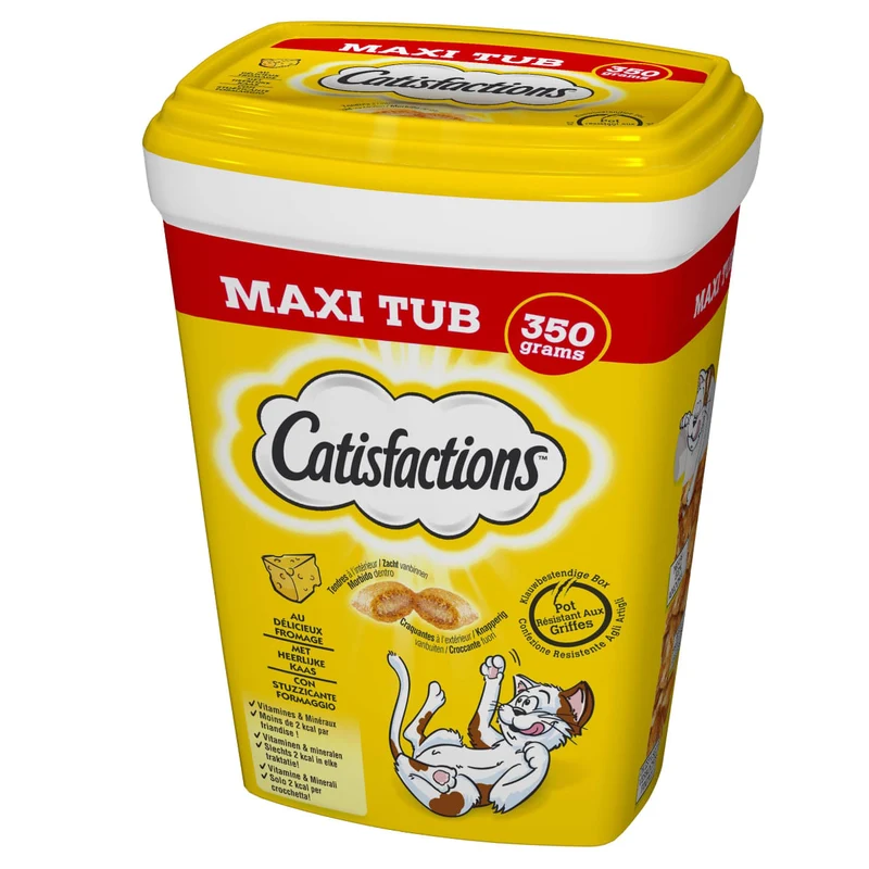 Catisfactions Maxi Tub al Formaggio 350g - Snack per Gatti