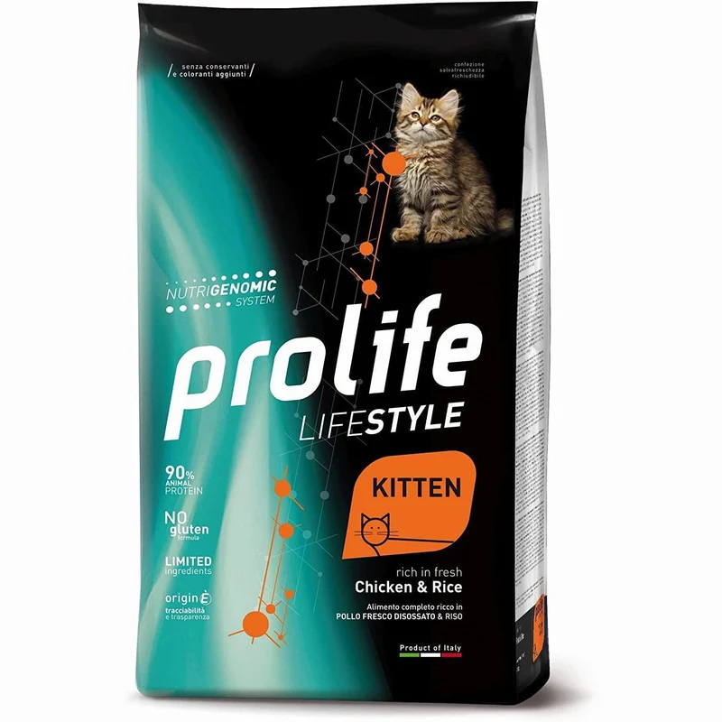 Prolife Lifestyle Kitten Pollo e Riso - Crocchette Gattini 7kg