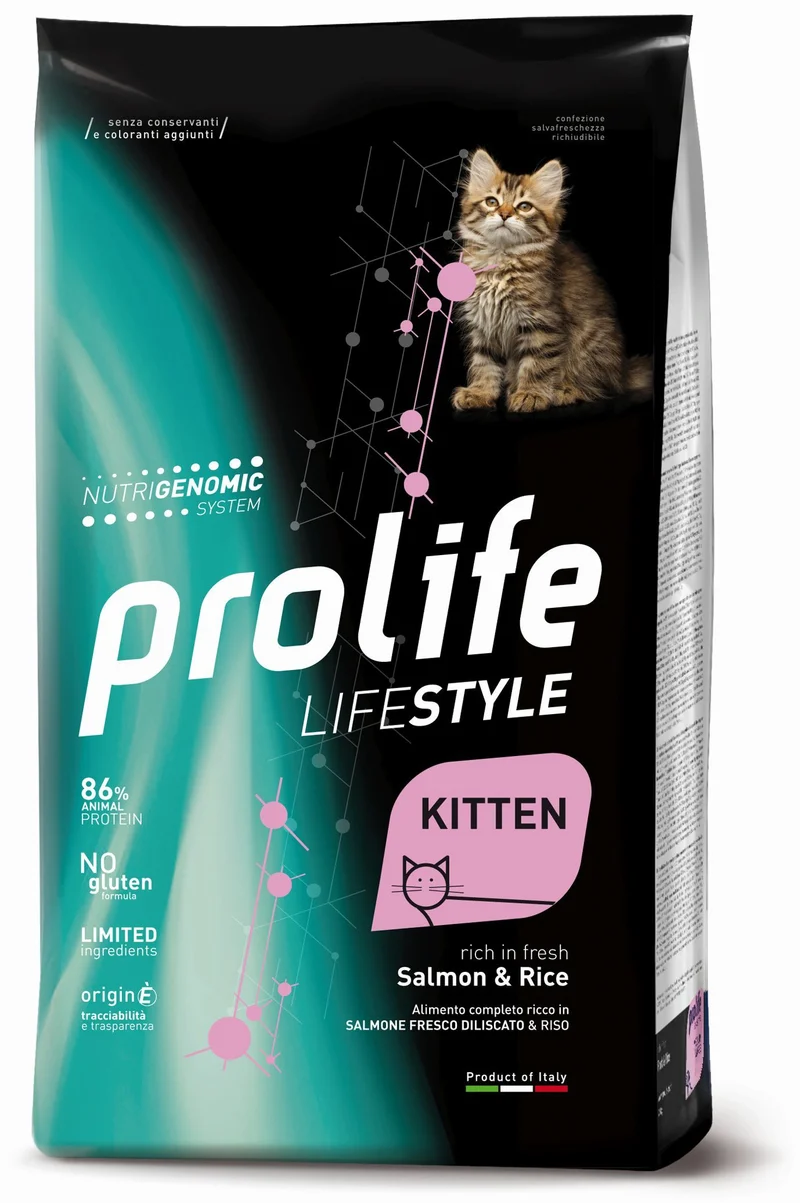 Prolife Life Style Kitten Gatto Salmone E Riso 1,5 kg