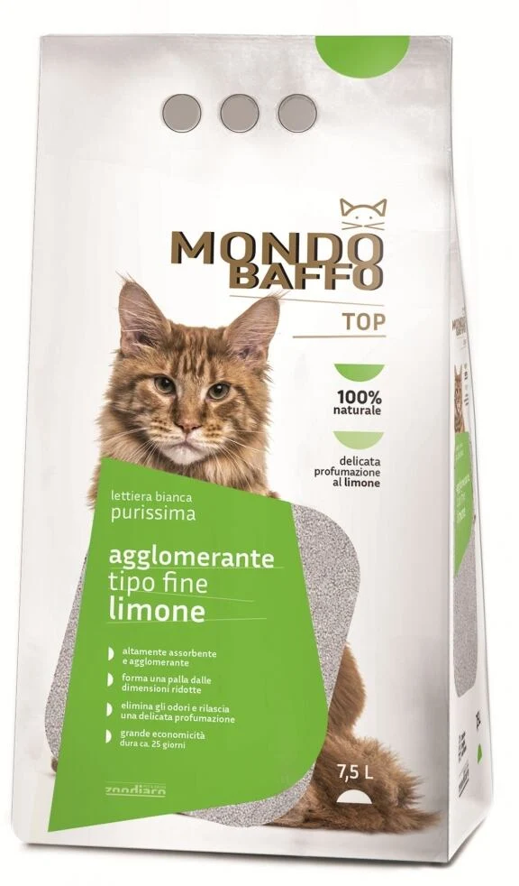 Mondo Baffo Limone 7,5 Litri - Lettiera Bianca Purissima