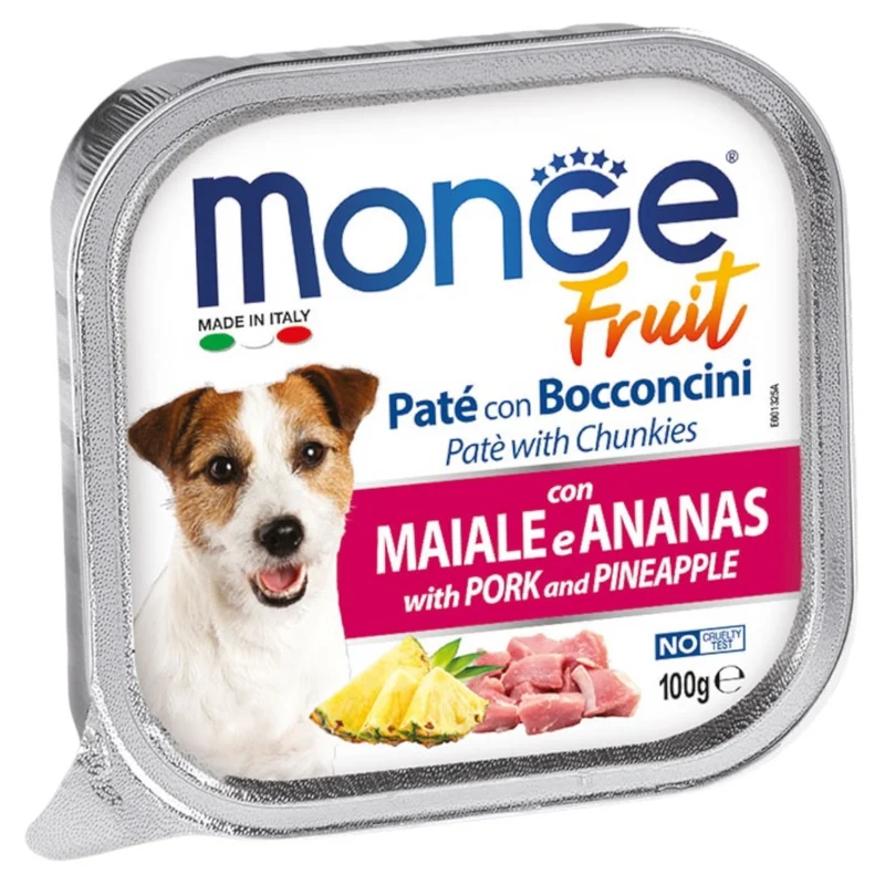 MONGE Fruit Cane Patè con Maiale e Ananas 100Gr