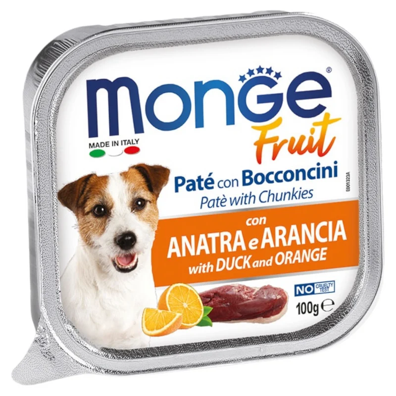 MONGE Fruit Cane Patè con Anatra e Arancia 100Gr