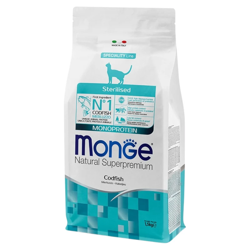 MONGE Gatto Sterilised Merluzzo 1,5Kg