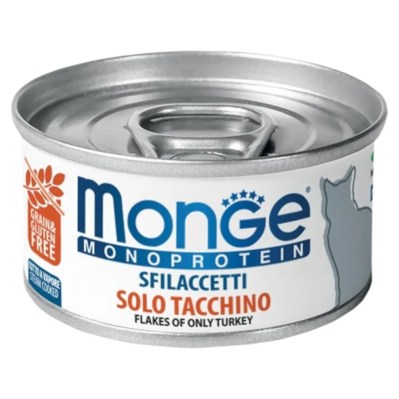 MONGE Gatto Monoprotein Sfilaccetti Tacchino 80gr