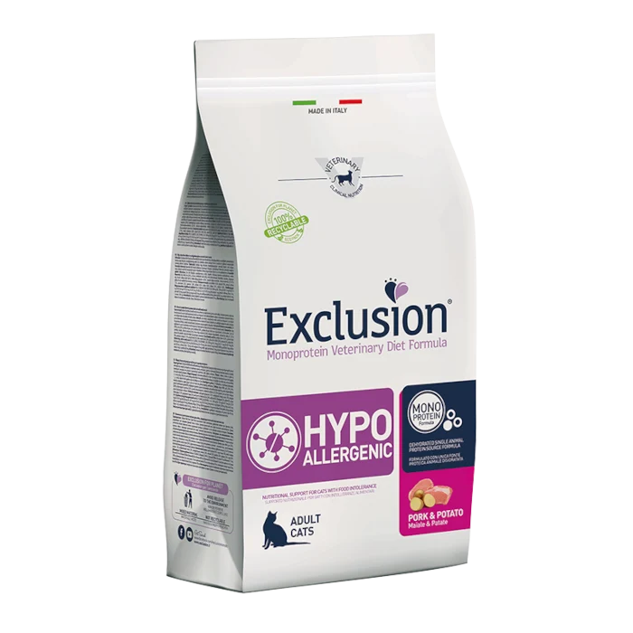Exclusion Diet Hypoallergenic Maiale e Patata - 1,5 Kg - Crocchette Gatti