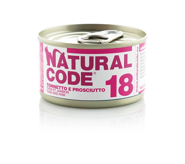 Natural Code 18 Tonnetto e Prosciutto 85g Umido per Gatti