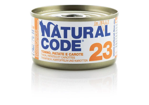 Natural Code 23 Tonno Patate e Carote 85g Umido per Gatti