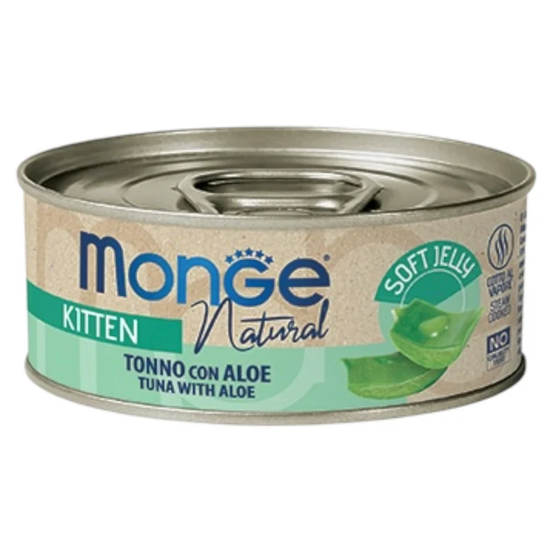 MONGE Gatto Natural Soft Jelly Kitten Tonno con Aloe 80gr