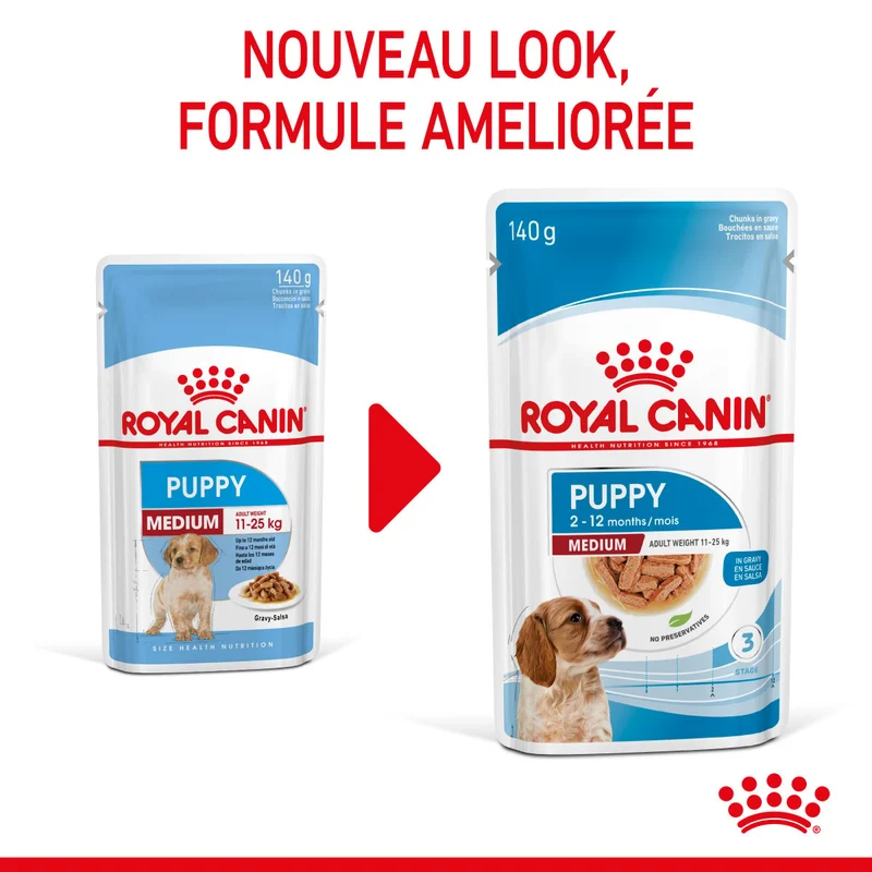 10x140g Royal Canin Puppy Medium in Salsa - Cibo Umido per Cani