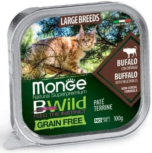 Monge BWild Grain Free Large Breed Bufalo con Ortaggi 100g - Gatto