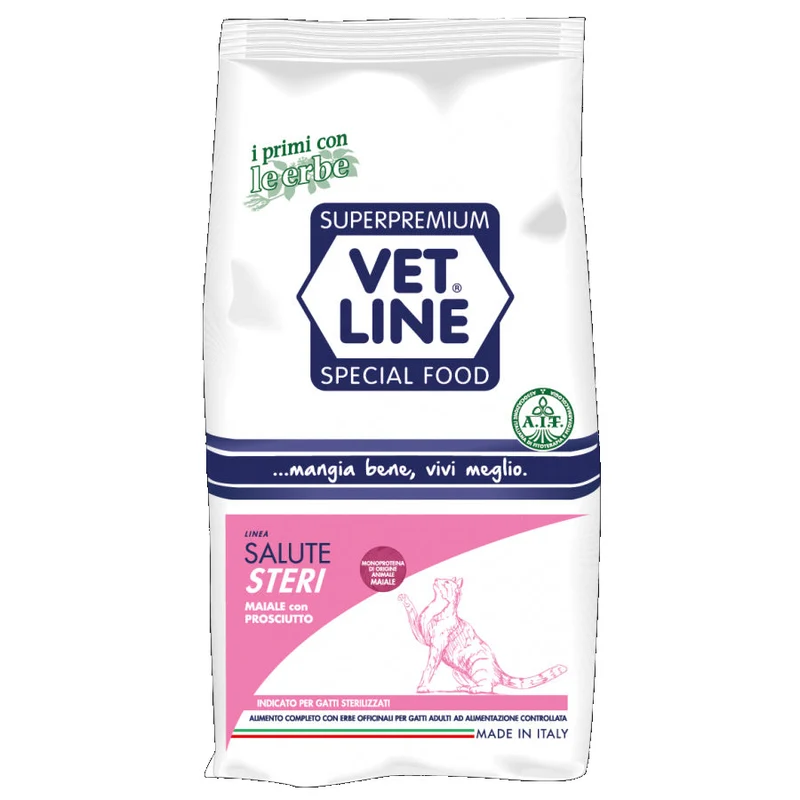 Vet Line Salute STERI Maiale con Prosciutto 400g Crocchette Gatti