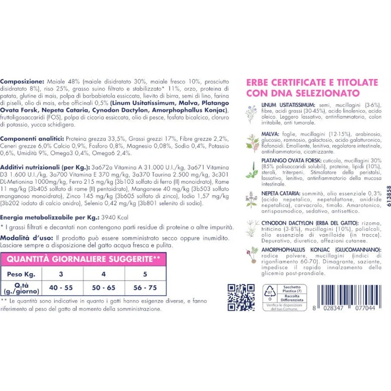 Vet Line Salute STERI Maiale con Prosciutto 400g Crocchette Gatti