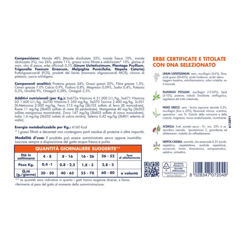 Vet Line Prevenzione Gattini Maiale 400g - Cibo Secco per Gatti