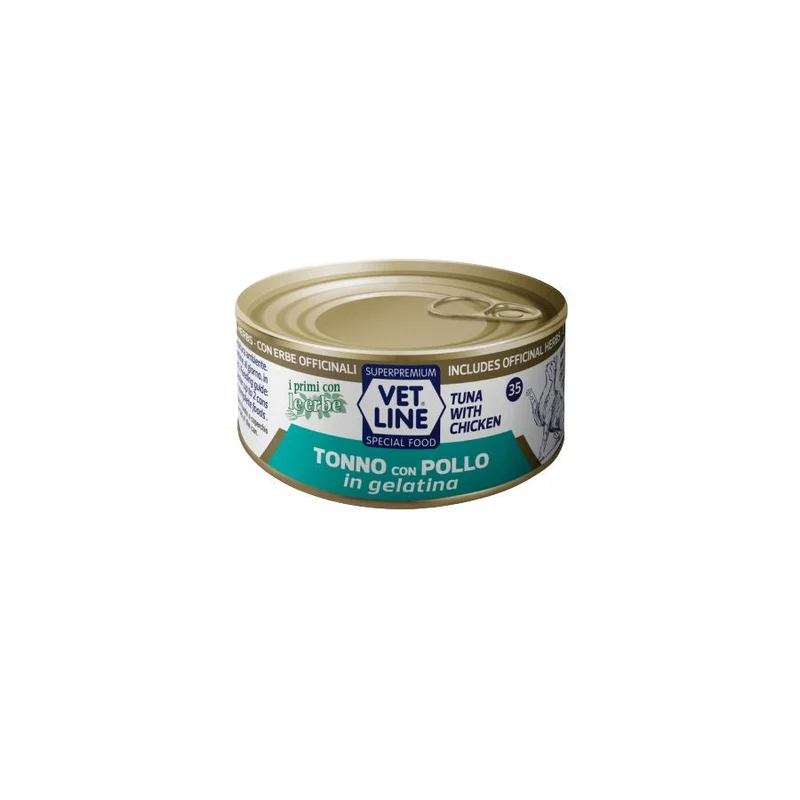 Vet Line Tonno con Pollo in Gelatina 70g Umido per Gatti