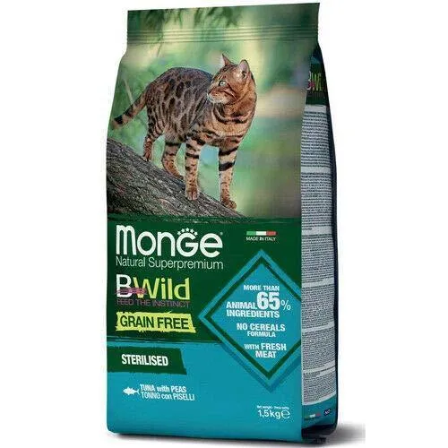 Monge BWild Sterilised Tonno e Piselli Grain Free 1,5kg - Gatto
