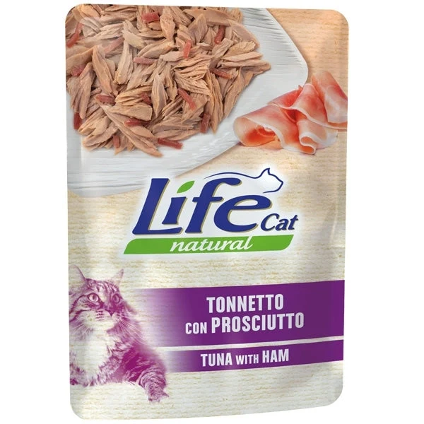 Life Cat Natural Tonnetto con Prosciutto 70g - Cibo Umido per Gatti