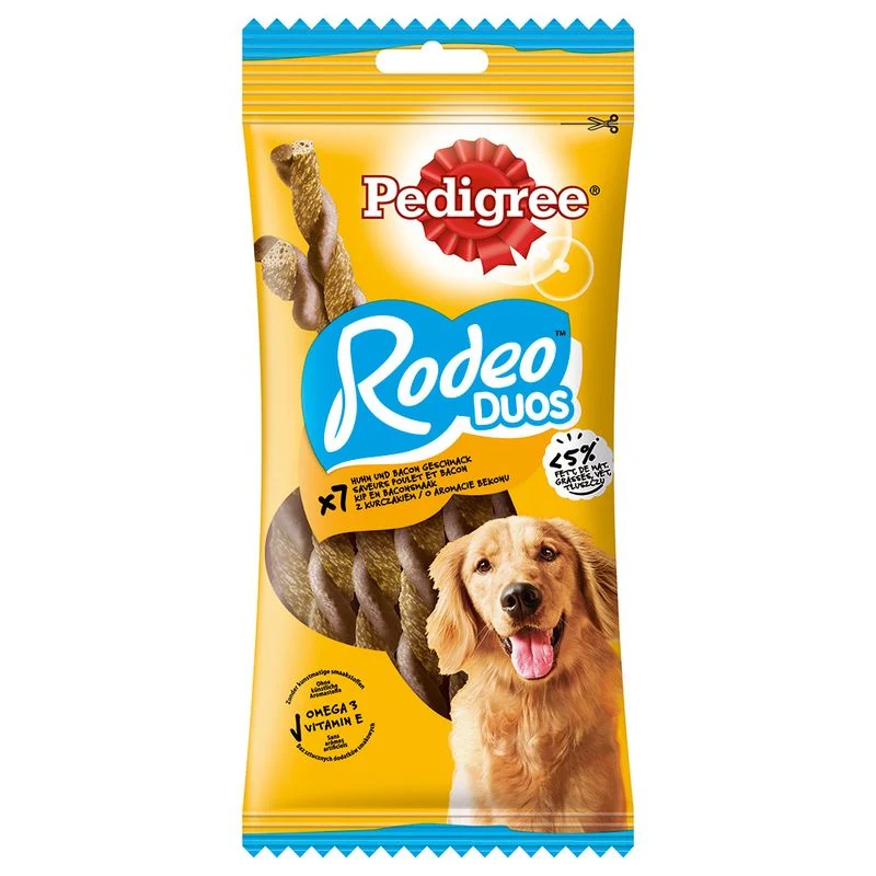 Pedigree Rodeo Duos Pollo Bacon 123g Snack per Cane