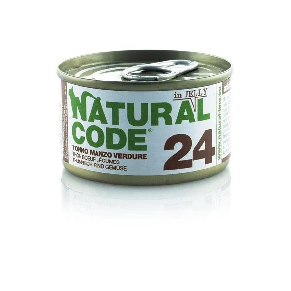 Natural Code 24 Tonno Manzo e Verdure 85g Umido per Gatti
