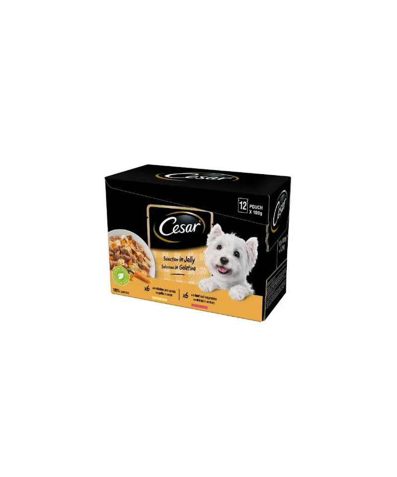 Cesar Selezione In Gelatina 12X100g - Cibo Umido per Cani