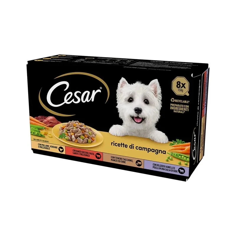 Cesar Ricette di Campagna 8X150g - Cibo Umido per Cani