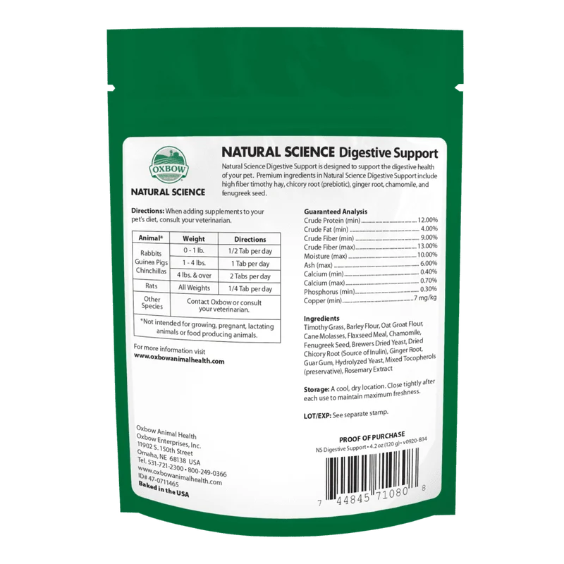 Oxbow Natural Science Digestive Support 120g