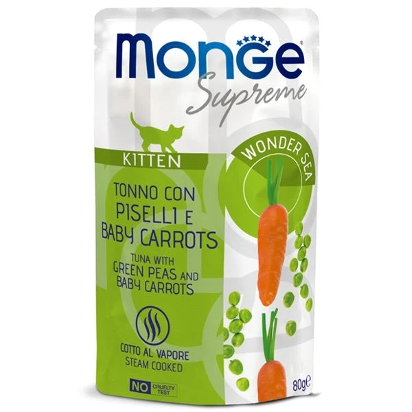 Monge Supreme Kitten - Tonno con Piselli e Baby Carrots 80g Busta
