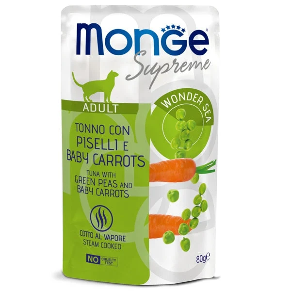 Monge Supreme Adult - Tonno con Piselli e Baby Carrots 80g Busta