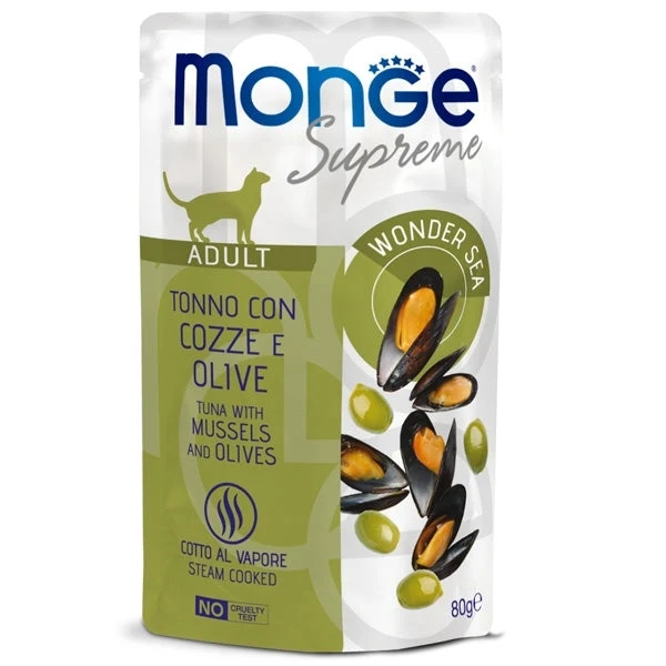 Monge Supreme Adult - Tonno con Cozze e Olive 80g Busta