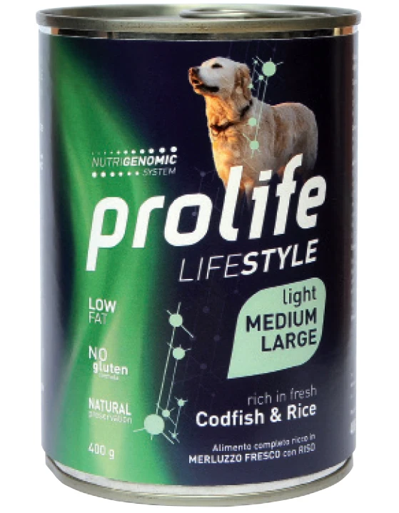 Prolife Umido Light Medium Large Merluzzo Riso 400g