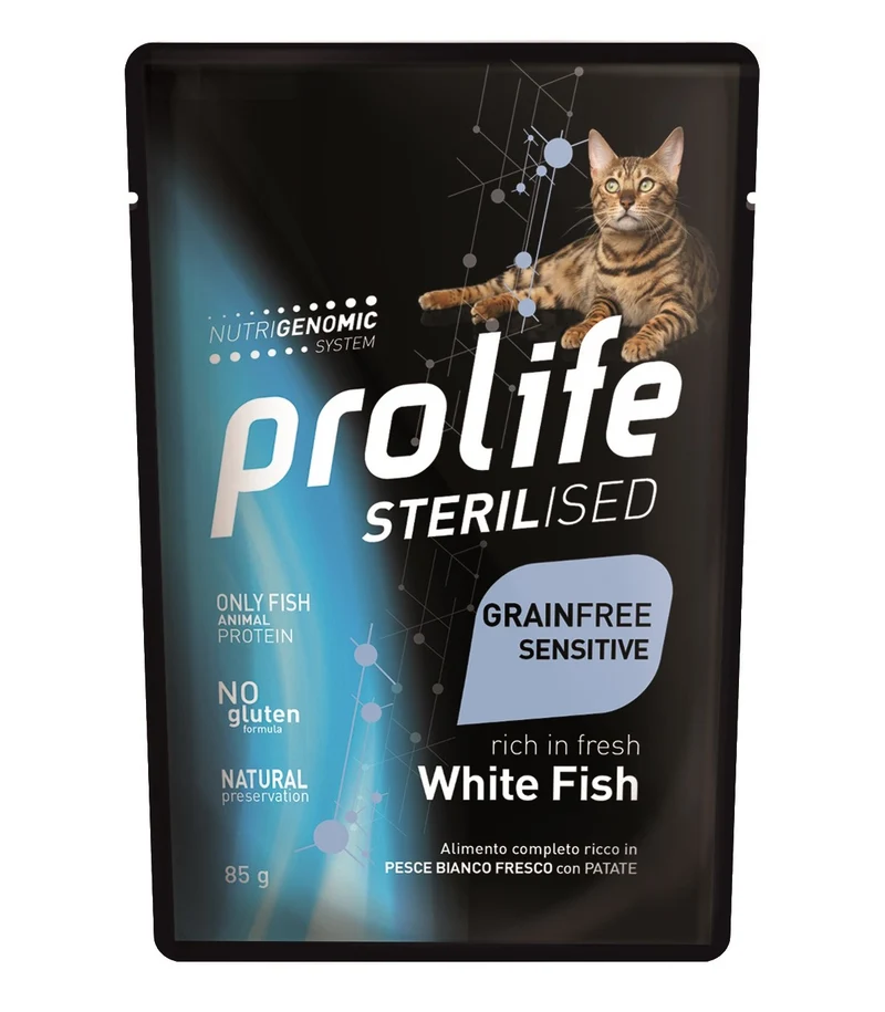 Prolife Sterilised Grain Free Pesce Bianco 85g - Umido Gatto